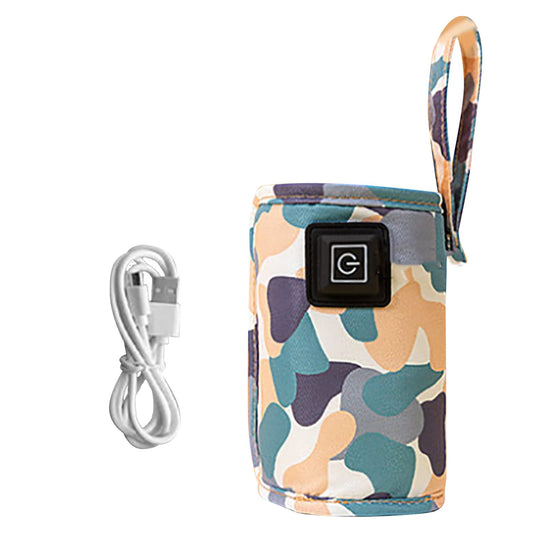 Bolsa térmica para biberones de bebé, con USB, tamaño ajustable, portátil, para exteriores, 5 V, 2 A (blanco)