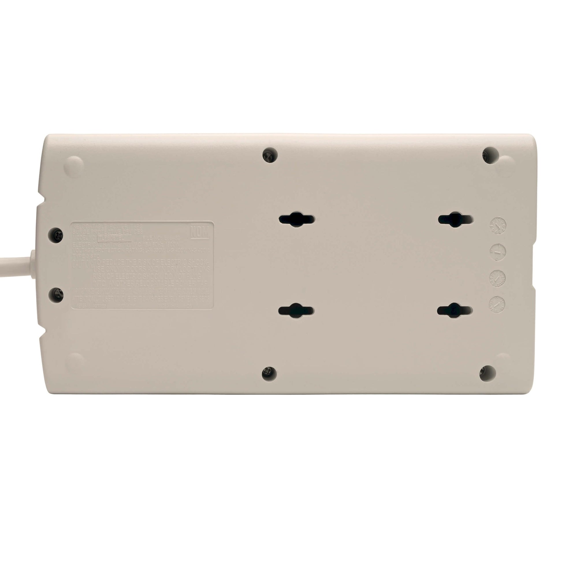 Supresor de Picos Tripp Lite 120V con 8 Contactos y Protector de Sobretensión 1440 Joules Cable de 2.43m