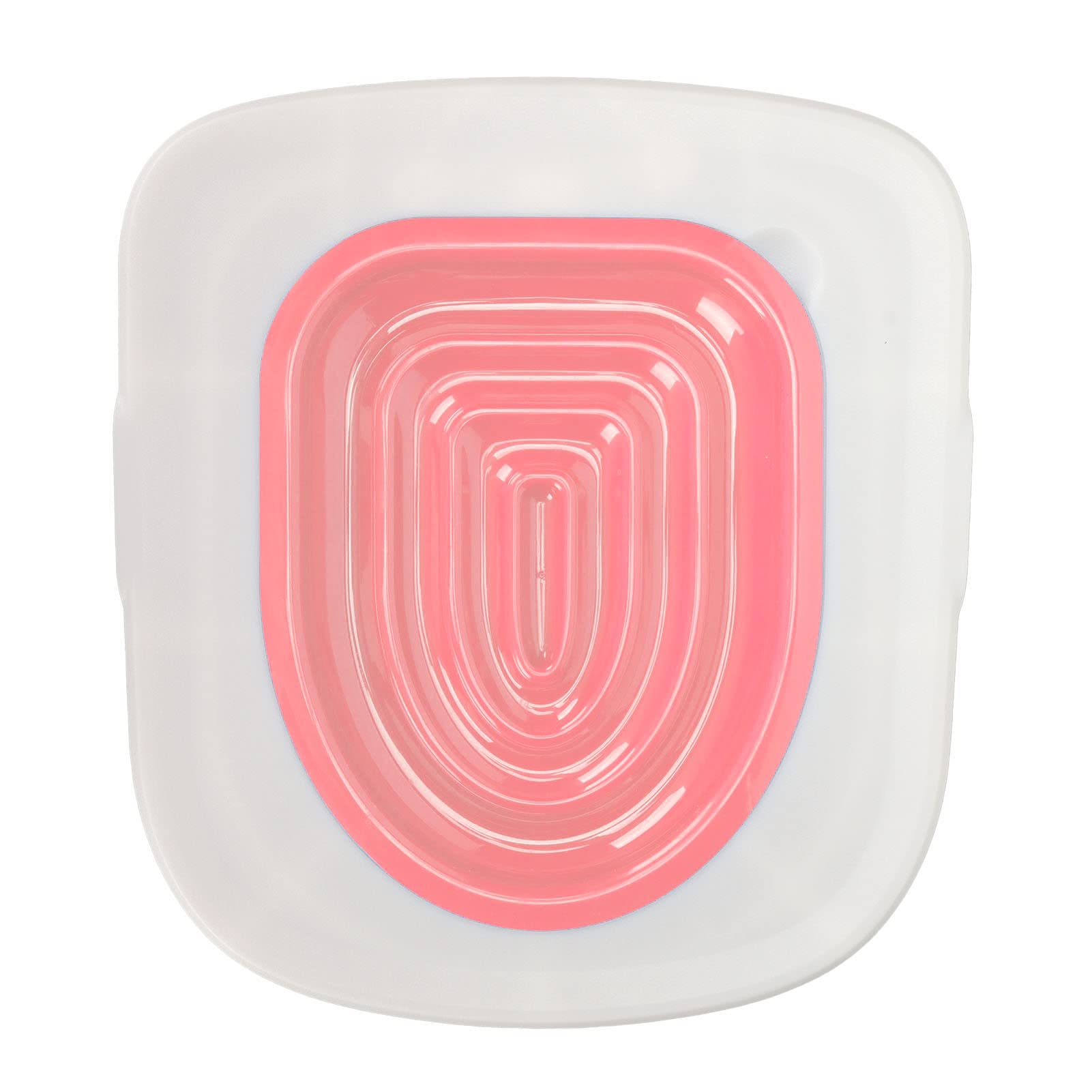 Entrenador de Inodoro para Gatos, Alta Capacidad de Carga, Bandeja Blanca con Soporte Interior Rosa para el Hogar