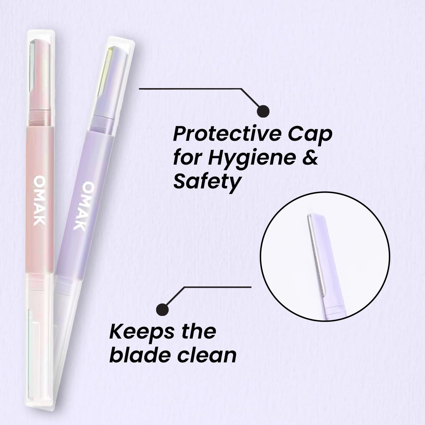 Generic Maquinilla de afeitar facial de doble punta para mujer – Herramienta para cejas y dermaplaning | Paquete de 6 = 12 cuchillas de acero inoxidable | Eliminador de vello facial y exfoliante para