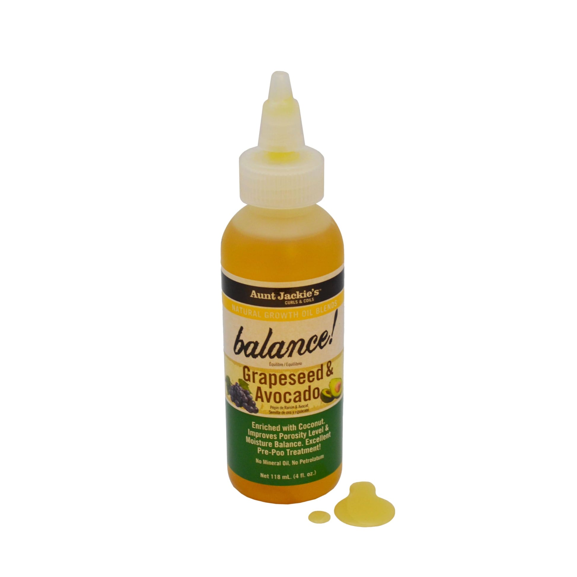 Aunt Jackie's Balance Grapeseed & Avocado Oil - 4 oz