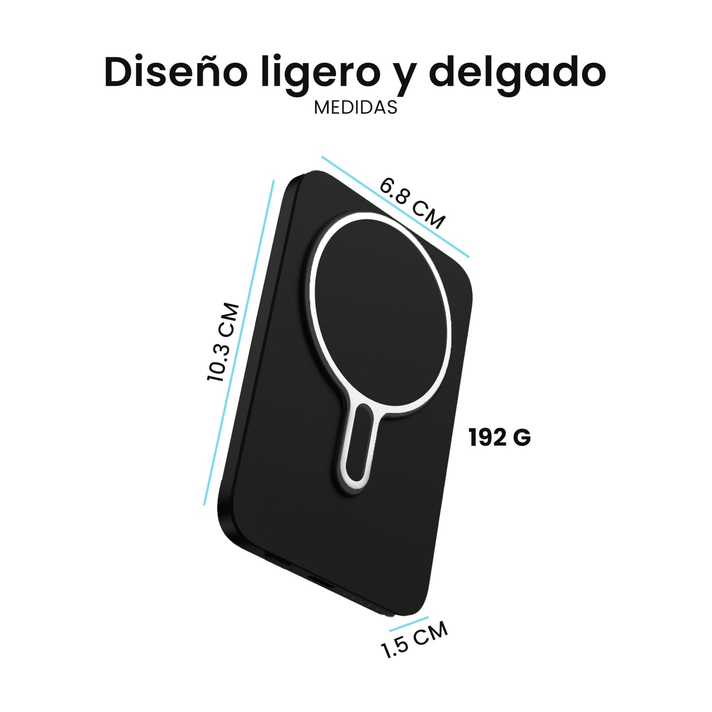 Klid Home Power Bank MagSafe 10000mAh – Batería Portátil Inalámbrica y Magnética, Cargador Rápido para iPhone 12 al 16 Pro MAX, Compatible con Android, USB-C