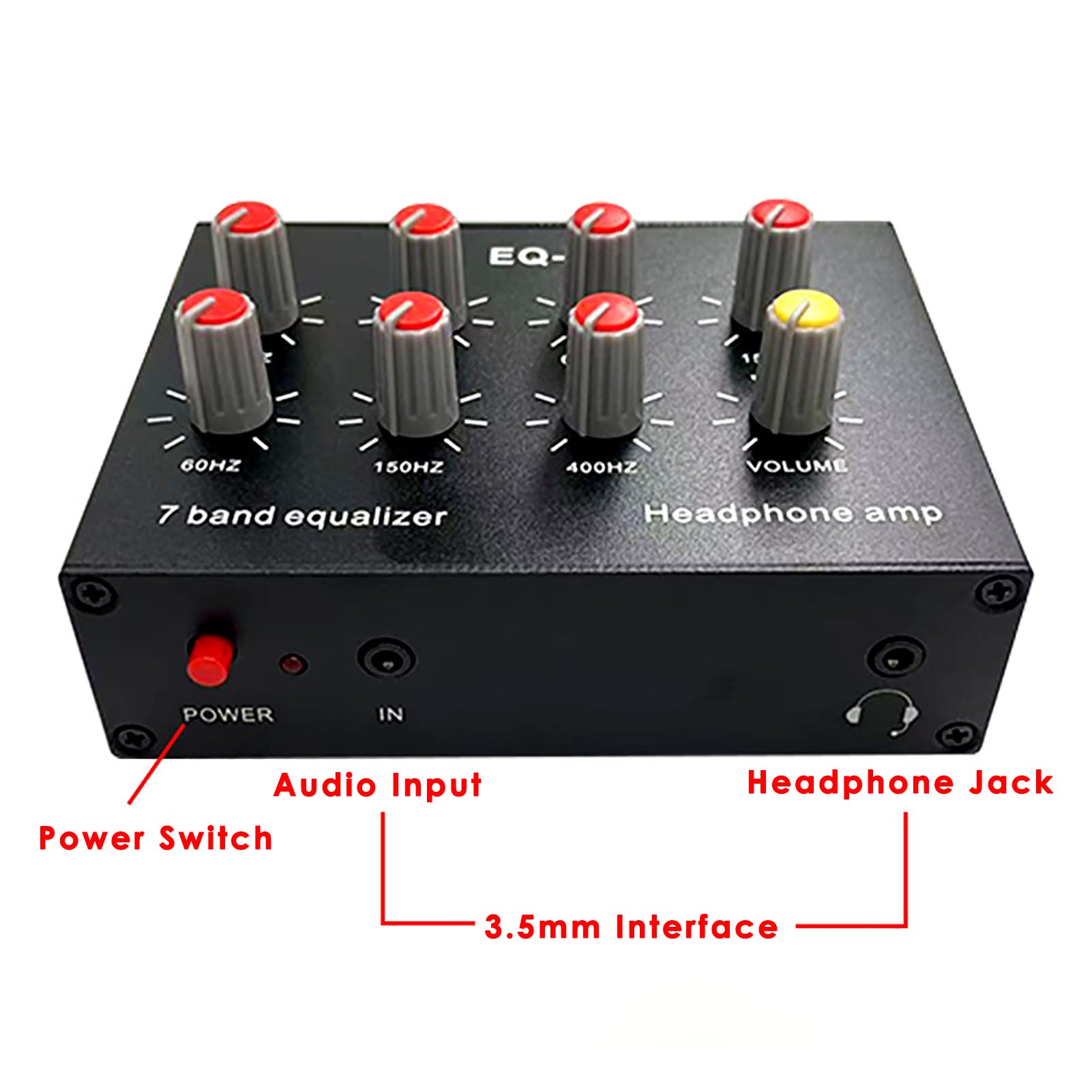 Ecualizador de Sonido Vvikizy Aluminio 7 Bandas para Estéreo de Automóvil