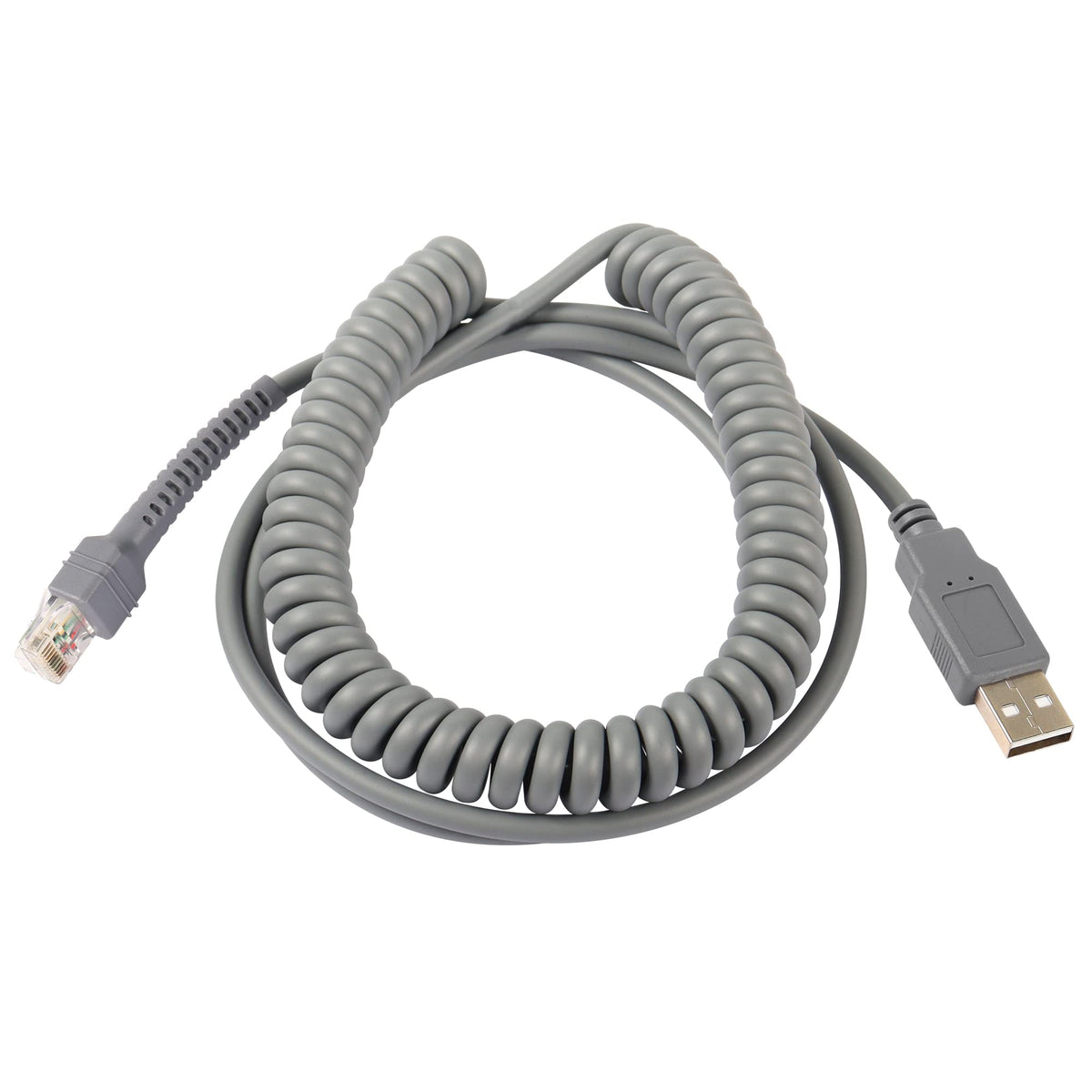 Cable de Extensión Espiral USB a RJ45 SinLoon para Escáner de Código de Barras 3M