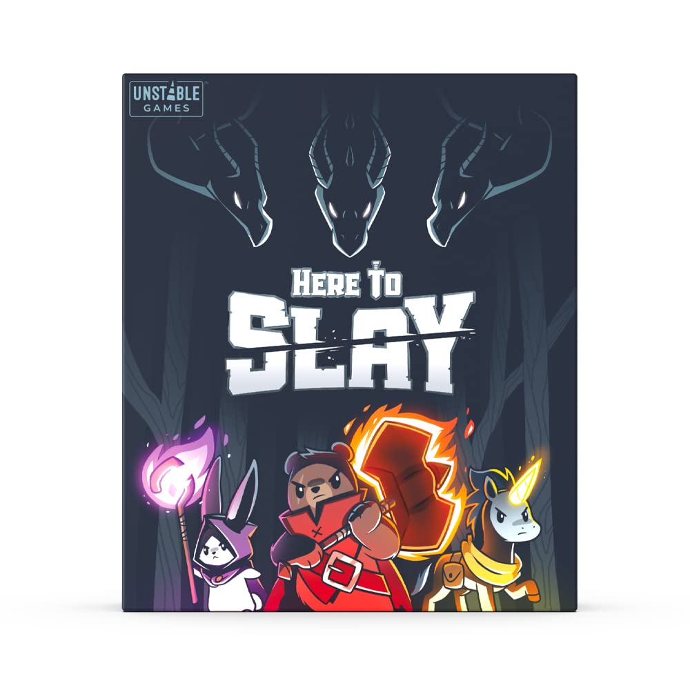 TeeTurtle Juego Base Here to Slay - de los Creadores de Unstable Unicorns - Un Juego de Cartas estratégico para Adolescentes y Adultos