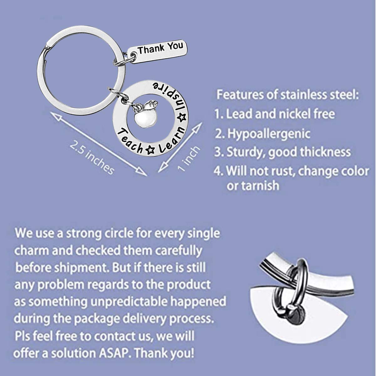 Infinity Collection - Llavero para profesores, regalos para maestros para hombres y mujeres, muestra tu apreciación de maestros, joyas para maestros, jubilación de maestros, llavero para enseñar a