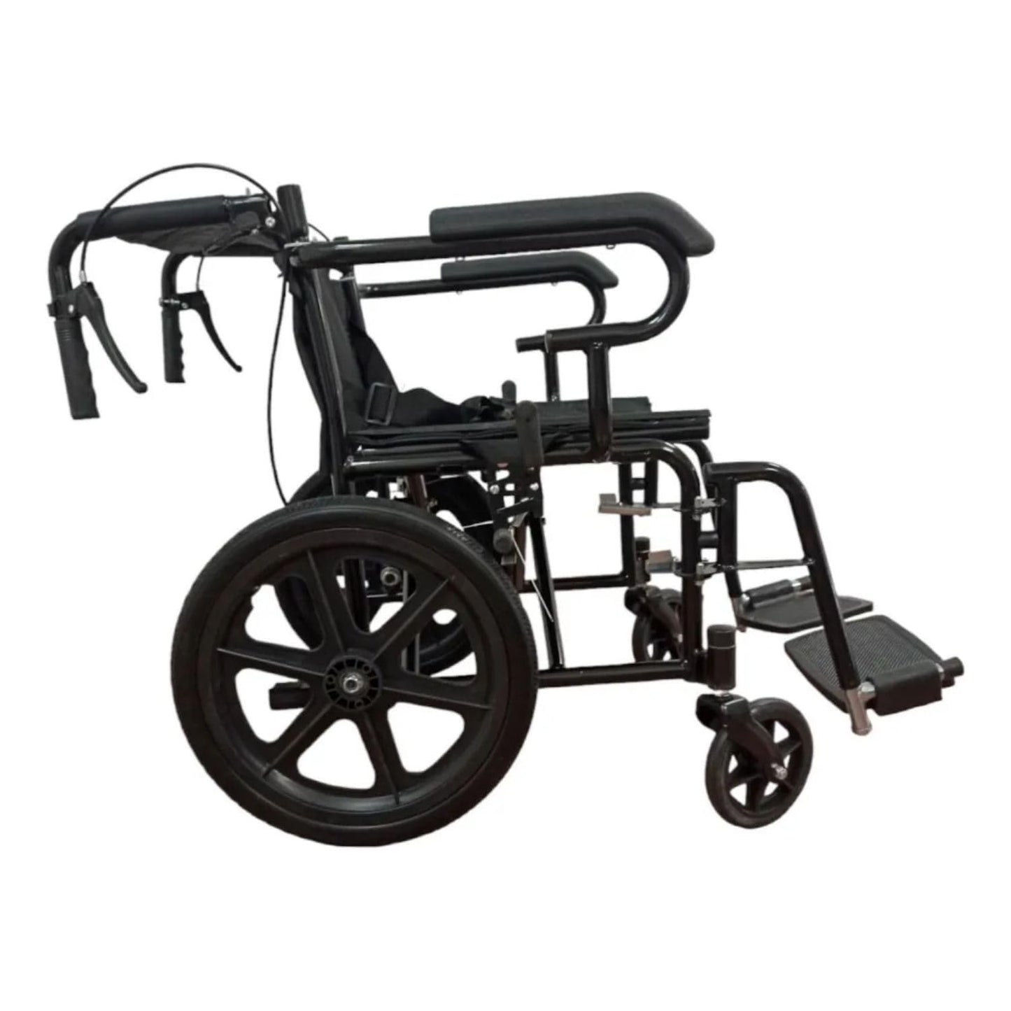 Silla De Ruedas ekomobility Plegable con Freno en Agarradera para Traslado