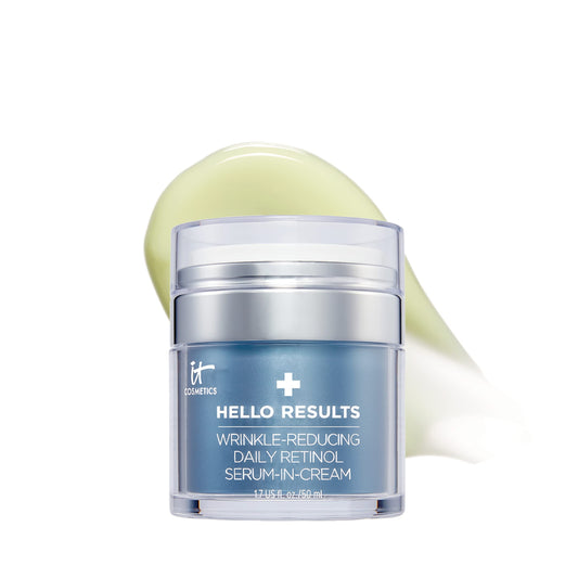 It Cosmetics Hello Results Serum, Serum Crema Facial Reafirmante y Anti-Signos de la Edad con Retinol, Niacinamida, Vitamina B5 y Vitamina E, 50 ml