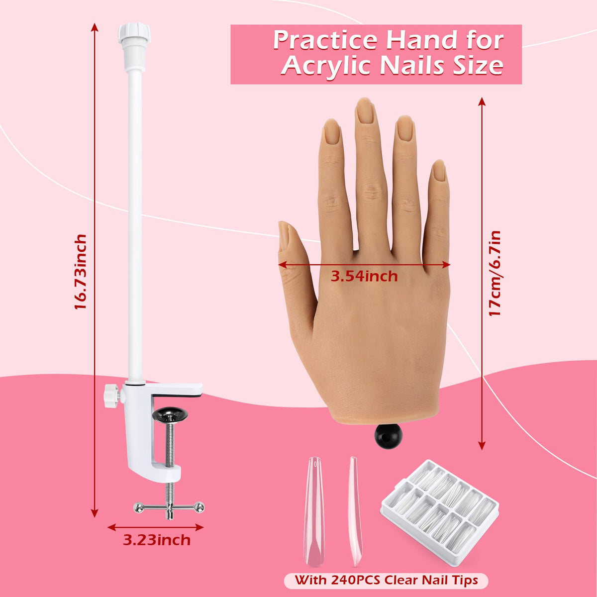 Mano de Práctica para Uñas Silione Flexible