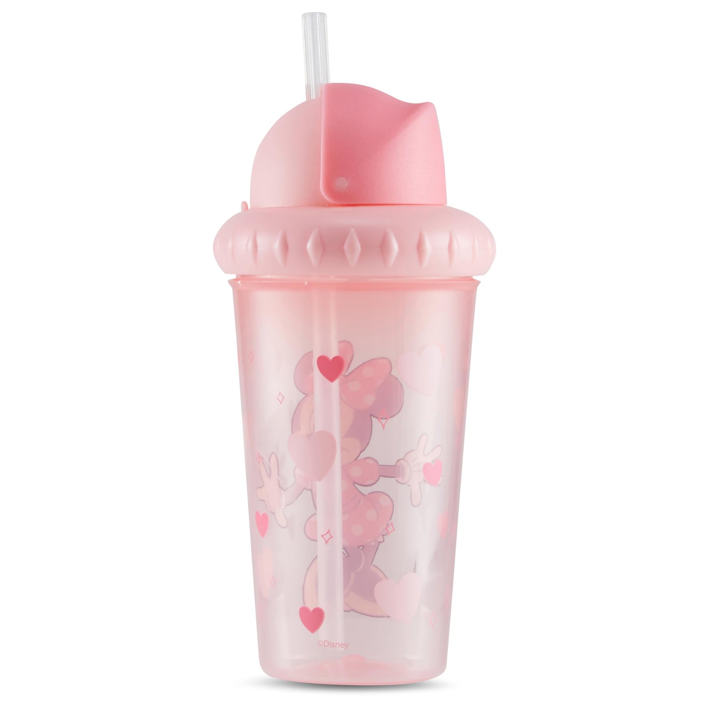 Disney - Vasos para sorbos para niños y niñas, paquete de dos tazas para sorber de 10 onzas, con popote y tapa, botella de agua de viaje duradera a prueba de fugas para niños pequeños