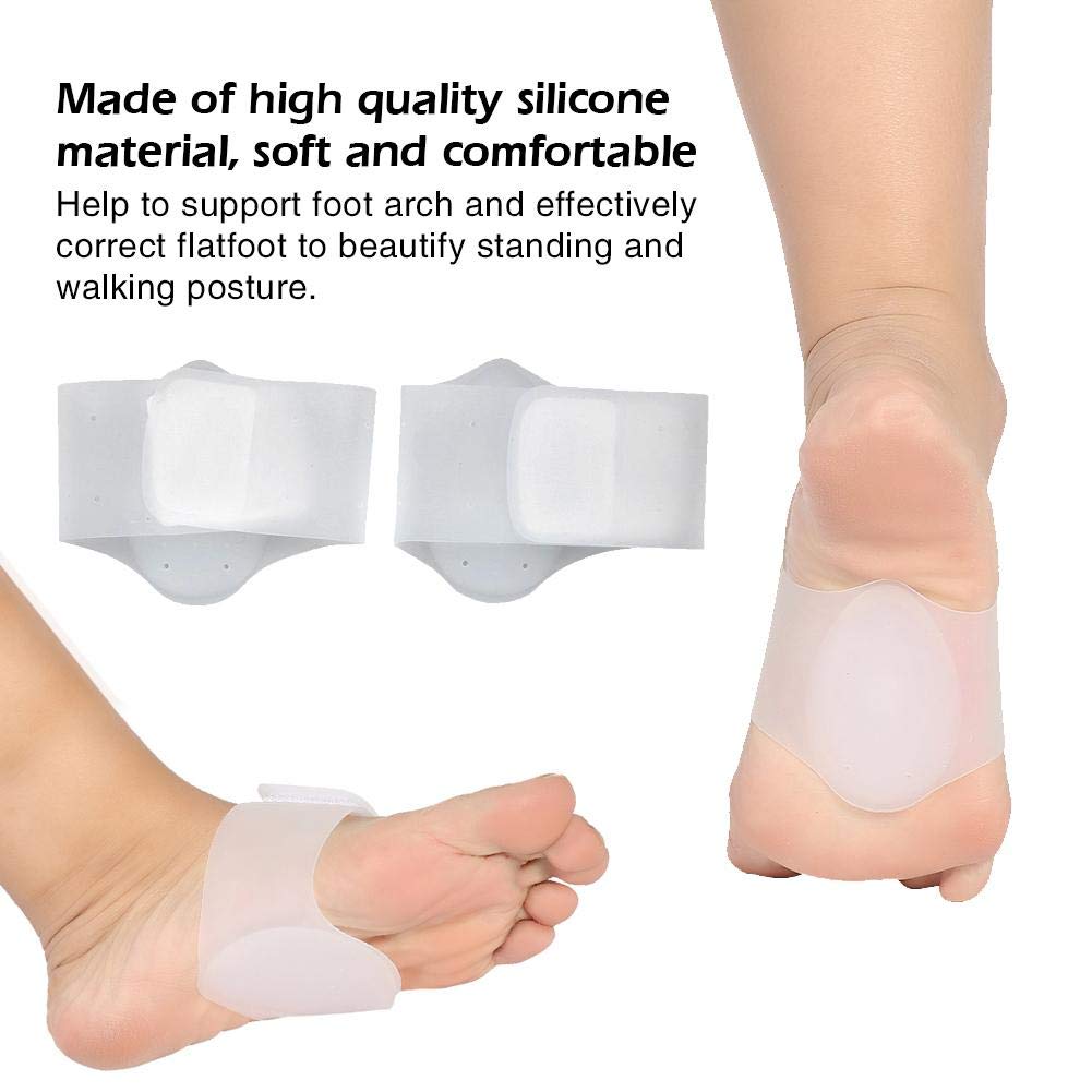 Plantillas Ortopédicas de Silicona Blanco con Soporte de Arco para Pie Plano