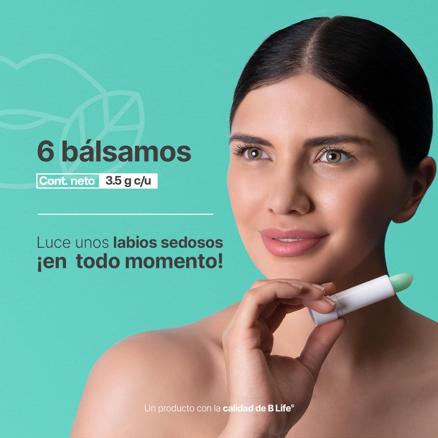 B Life | Kit De 6 Bálsamos Labiales En Barra | Aroma a Menta, Cítricos, Vainilla, Chicle, Cereza y Café | Con Vitamina E | Natural Lip Balm.