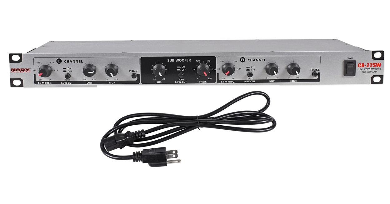Nady CX-22SW One Space 2-Way estéreo, Plus subwoofer Crossover