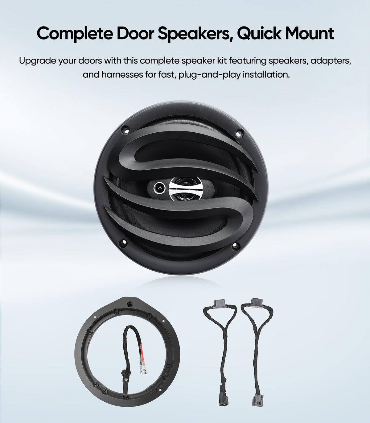 Altavoces Seventour Negro de 6.5 Pulgadas para Honda Accord 2008-2024 y Civic 2006-2024 con Adaptadores y Arnés