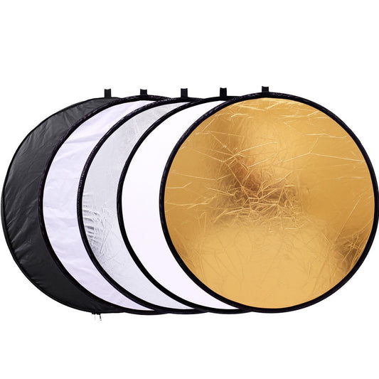 43" / 110cm 5-in-1 Collapsible Multi-Disc Round Light Reflector with Bag - Translucent, Gold, Silver, Black and White