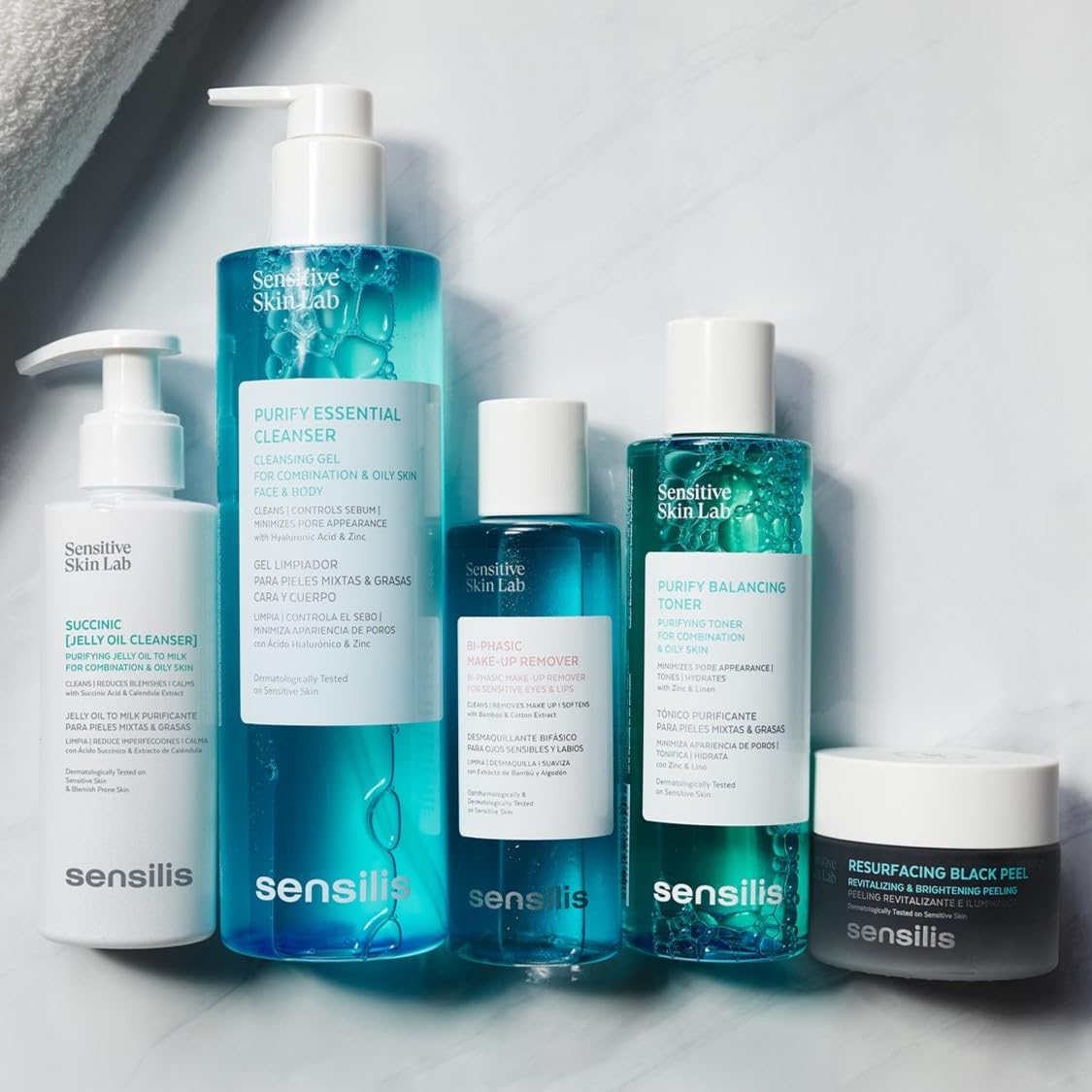 Sensilis Succinic Jelly Oil Cleanser Gel Limpiador Anti-imperfecciones, Seborregulador, Hidratante y Calmante, Con Ácido Succinico, Para Pieles Sensibles 150 Ml