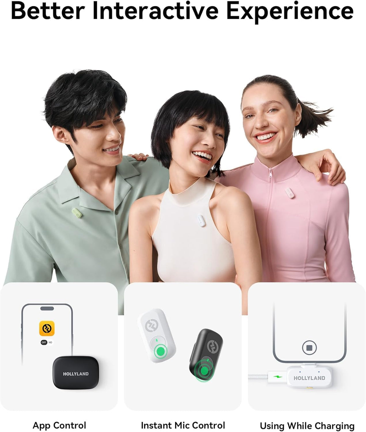 Sistema de Micrófono Inalámbrico Hollyland Lark Gris Espacial con Conectores USB-C y Lightning para Dispositivos Móviles