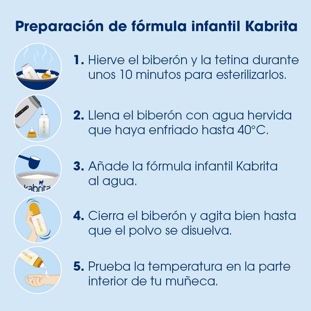 Kabrita Fórmula Infantil de Leche de Cabra de Fácil Digestión para Bebés de 0 a 6 Meses | Con Proteína A2, Prebióticos, DHA, ARA | 1 Lata de 800g