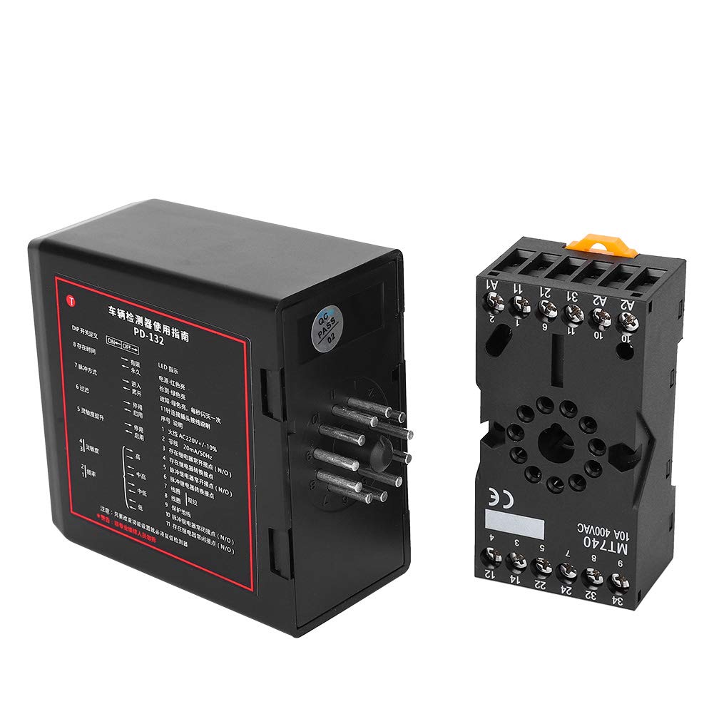 Detector de Bucle Inductivo Fafeicy Negro de un Solo Canal para Control de Acceso y Seguridad en Estacionamiento