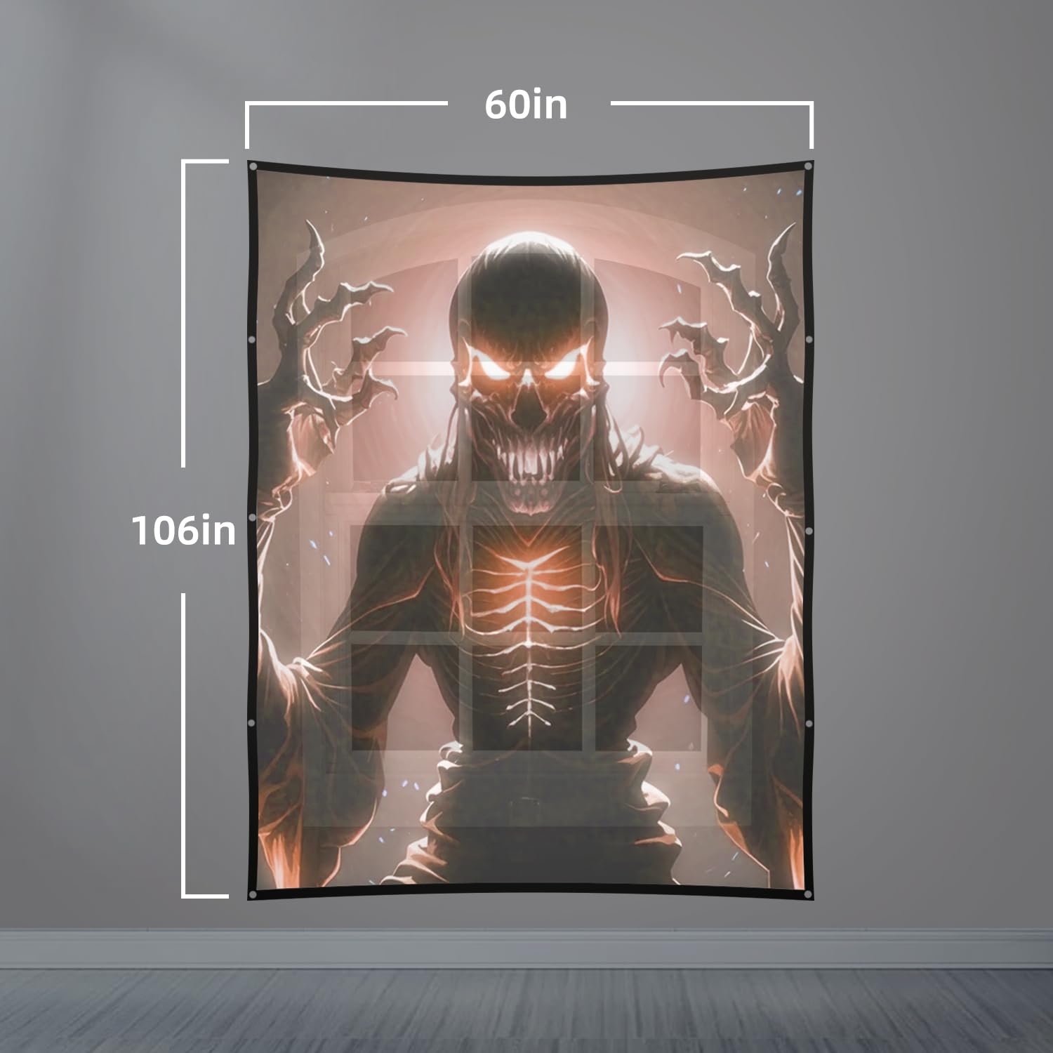 Video holográfico de visualización de proyección trasera: pantallas de proyección al aire última intervensión proyectores de 60 x 106 pulgadas, videos de Halloween para colgar en el patio trasero,