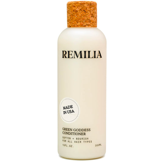 Acondicionador Remilia para Cabello Seco Dañado Diosa Verde con Aceite de Aguacate y Té Verde