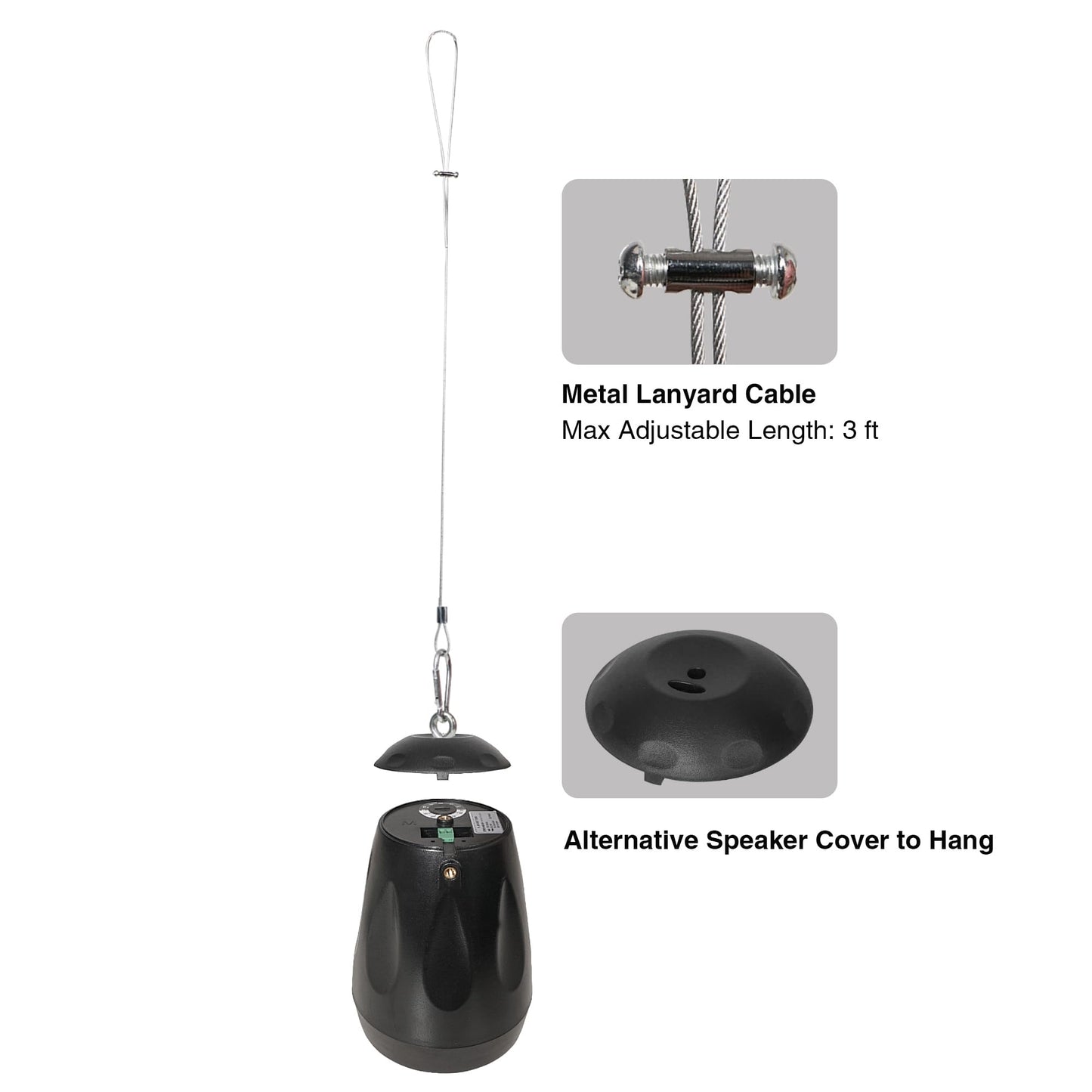 Sound Town - Paquete de 2 altavoces colgantes para todo tipo de clima, IP66, montaje en pared, paisaje, 70 V/100 V/8 ohmios, altavoz comercial para interiores y exteriores para instalación doméstica y