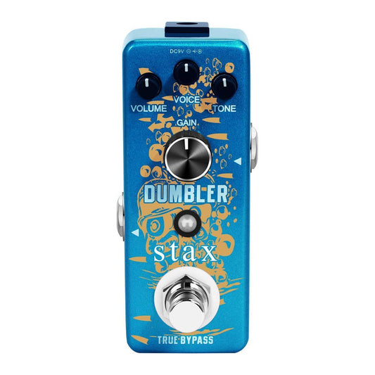 Pedal Overdrive Stax Dumbler Negra con Distorsión Media Baja para Guitarra Eléctrica