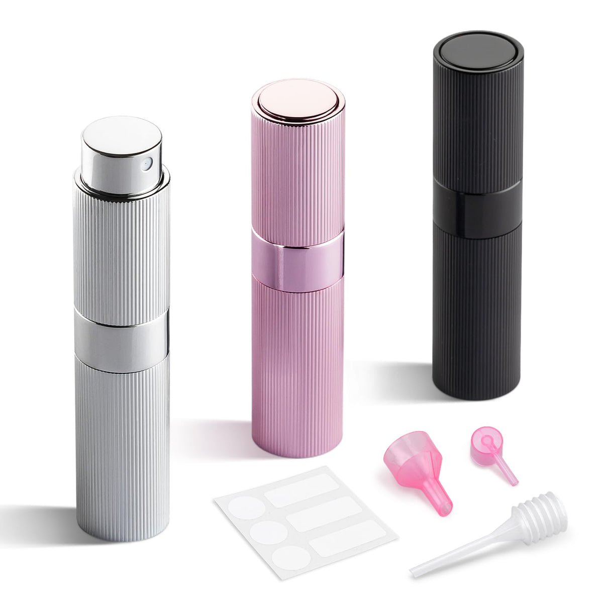 LISAPACK - Botella de perfume recargable para viaje, pulverizador recargable de colonia, 3 colores2
