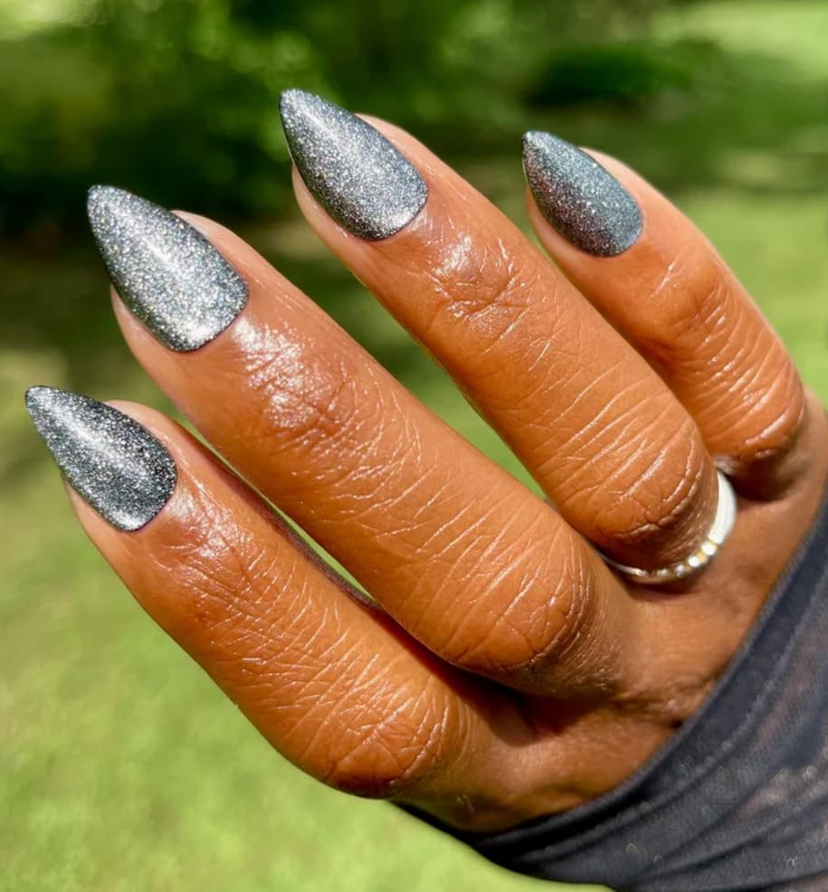 Olive & June Uñas Postizas Instant Mani Medium Stiletto, Tinta Aterciopelada, 42 Piezas