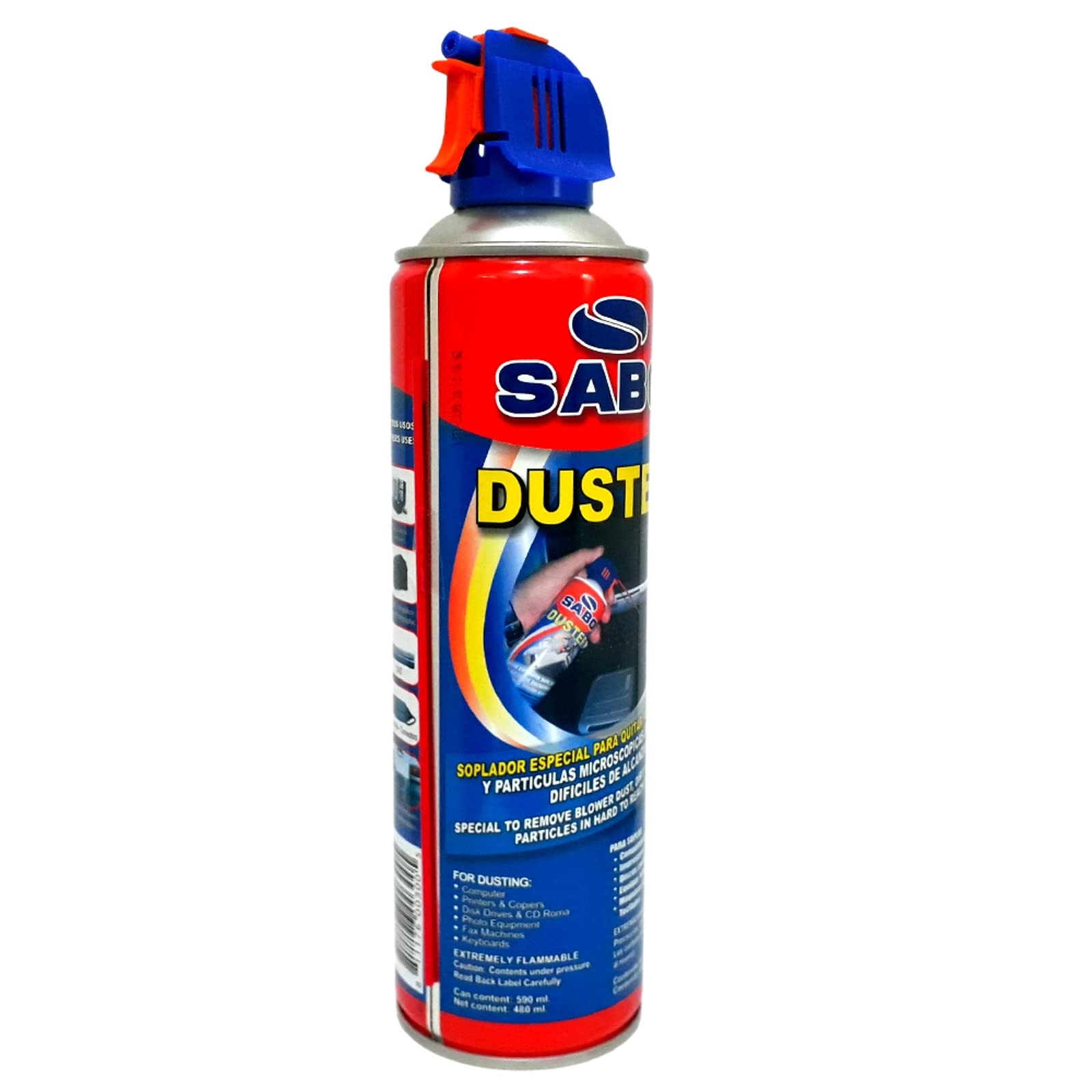 Aire Comprimido SABO Negro con Popotillo 590 Ml para Limpieza Profesional