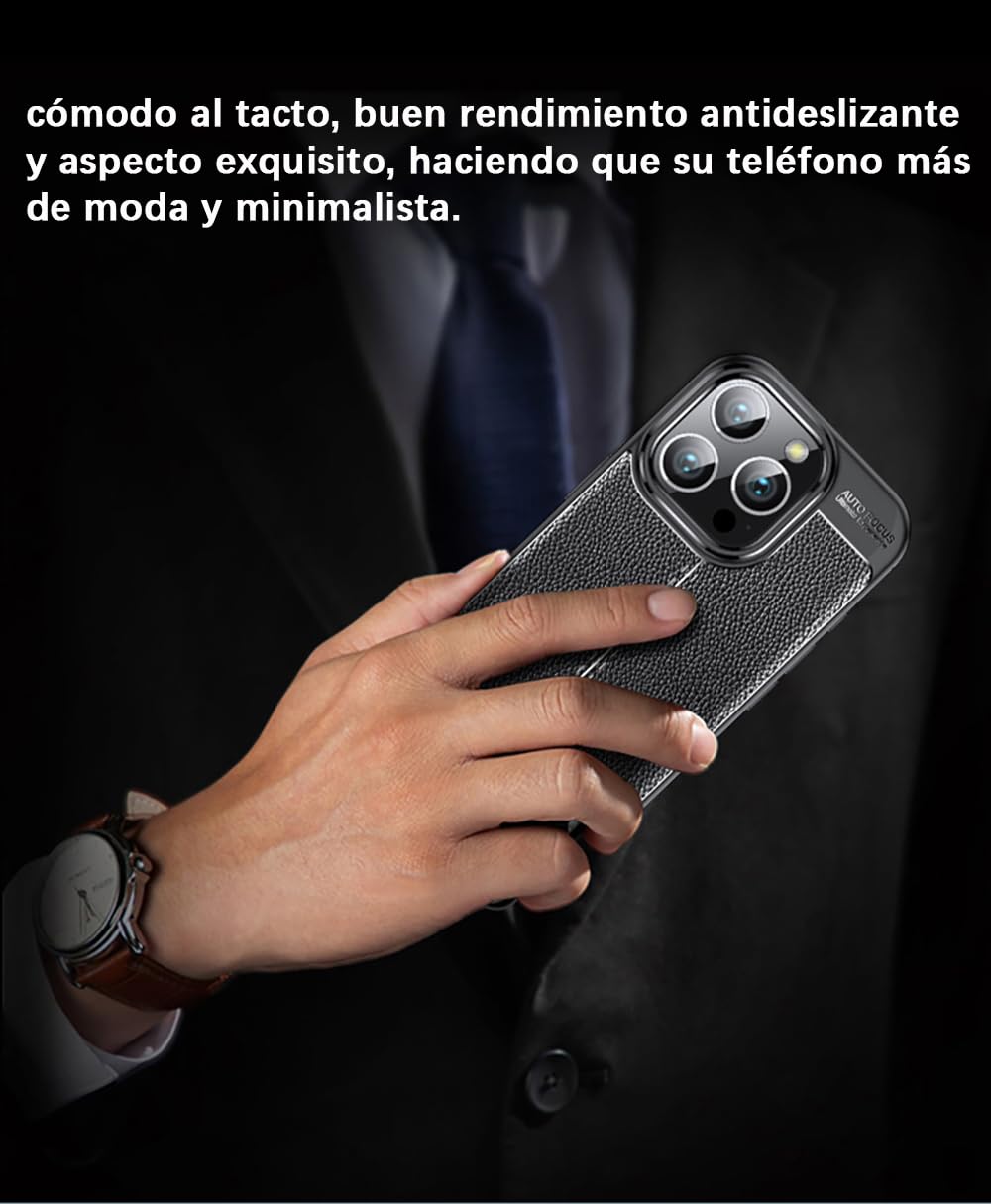 DABUNA Funda para iPhone 16 Pro MAX Case Uso Rudo Protector de Cámara Duradero Suave Antihuellas Protector Cover (Negro)