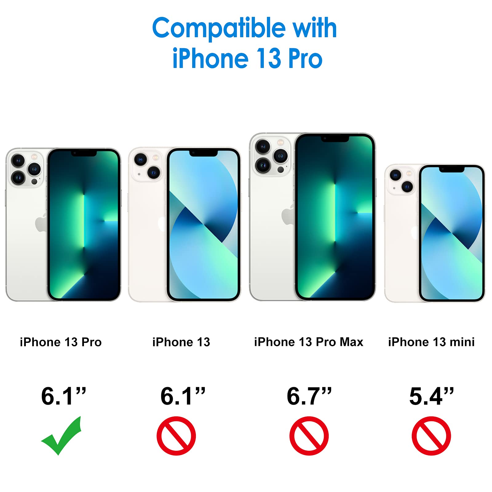 JETech Funda para iPhone 13 Pro 6.1 Pulgadas, Anti-Amarillo Antigolpes Protectora Carcasa, Antiarañazos PC Duro Respaldo (HD Clara)