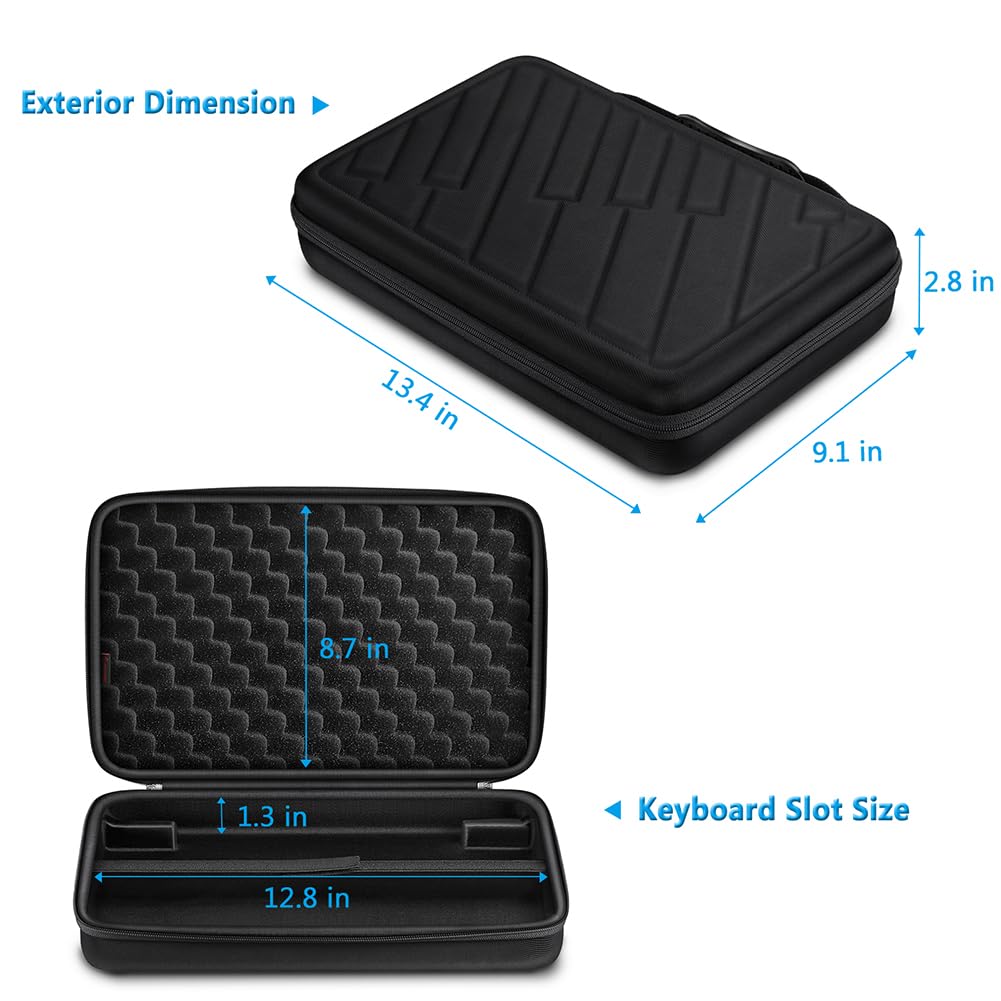 FINPAC Semi-Hard Carrying Case for AKAI Professional MPK Mini MKII & MK3 & MPK Mini Play | Alesis V Mini 25 Key USB MIDI Keyboard Controller Case with Cable Slot for Business, Travel (Black)