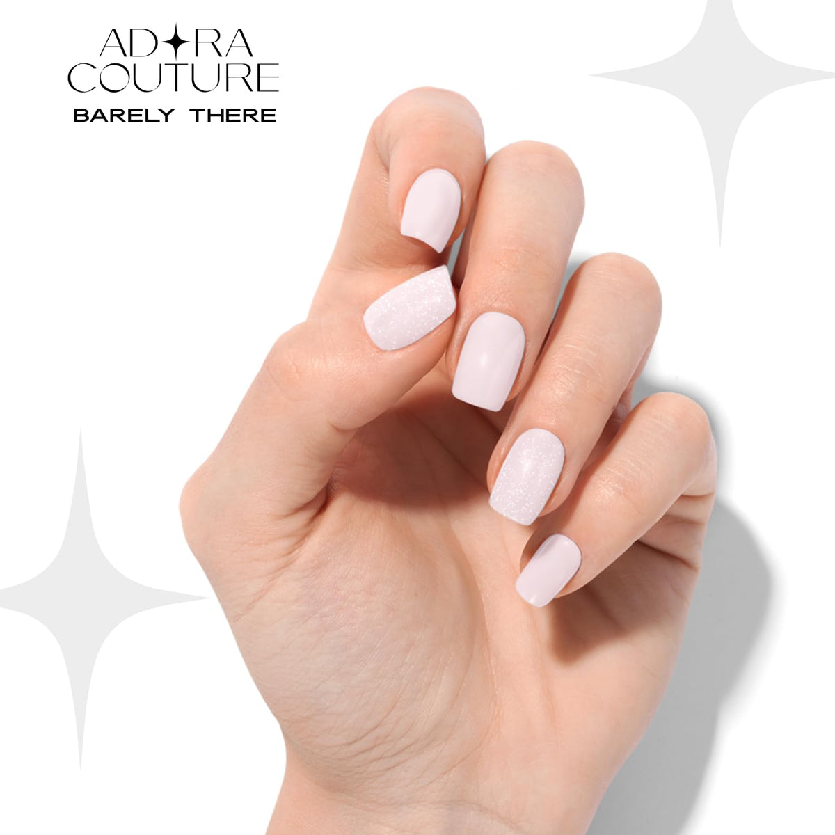 Tiras de Uñas Adora Couture Rosa Claro Brillante Nude Blanco Lechoso para Mujer