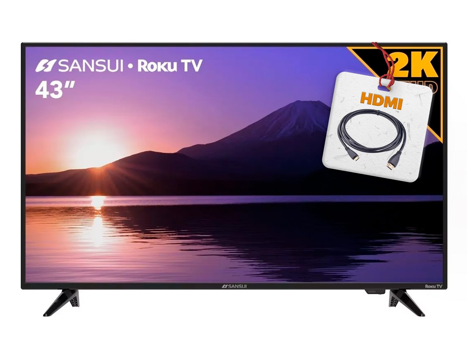 Televisor SANSUI 43 Pulgadas Compatible con Sistema Operativo Roku 2024 con Cable HDMI Gratis