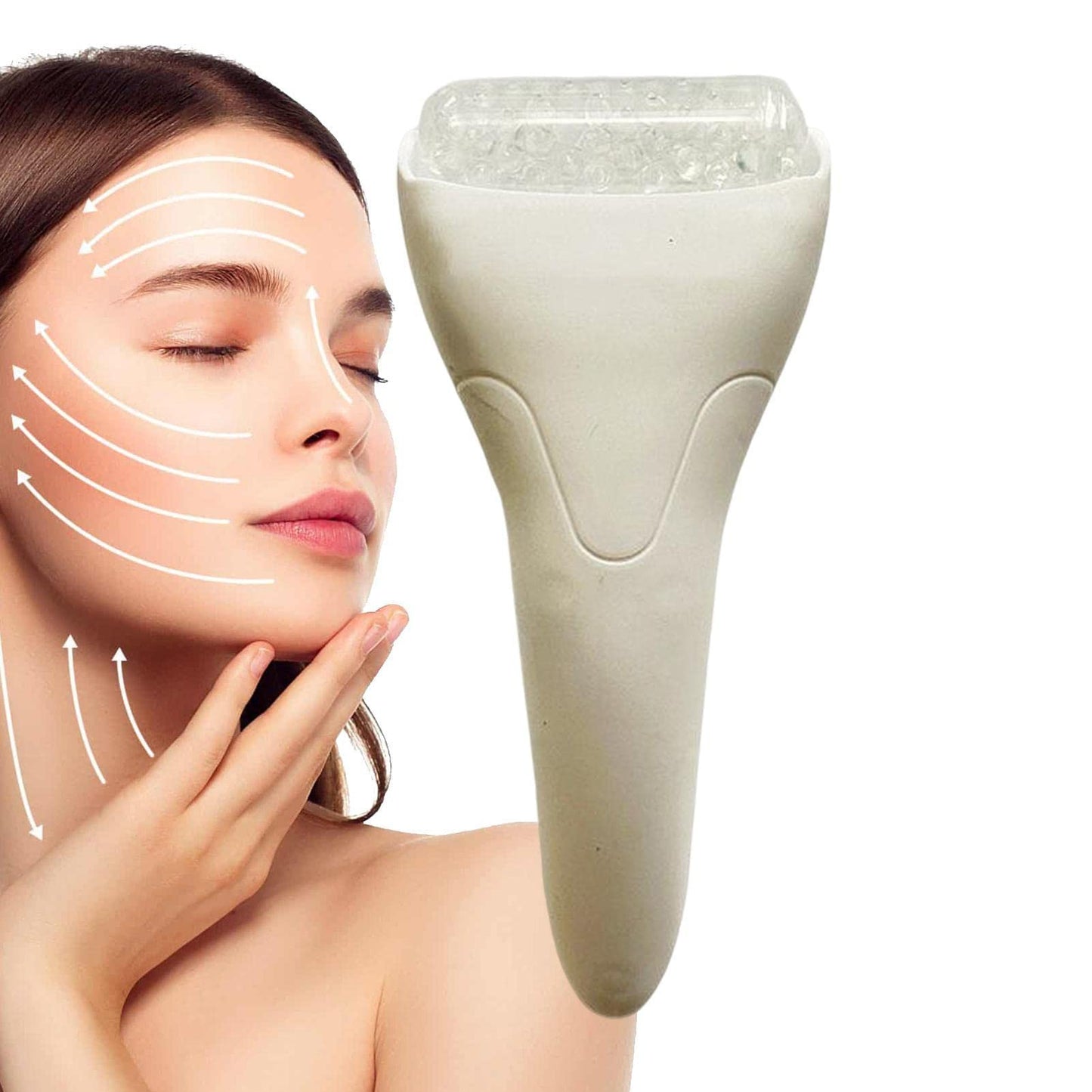 ZIYUAN Hielo Facial frío - Rodillo Facial Seguro y eficaz para congelador para rutinas Belleza diarias,Cool Ice Roller para Rostro, Hielo Facial, Reduce la hinchazón y el