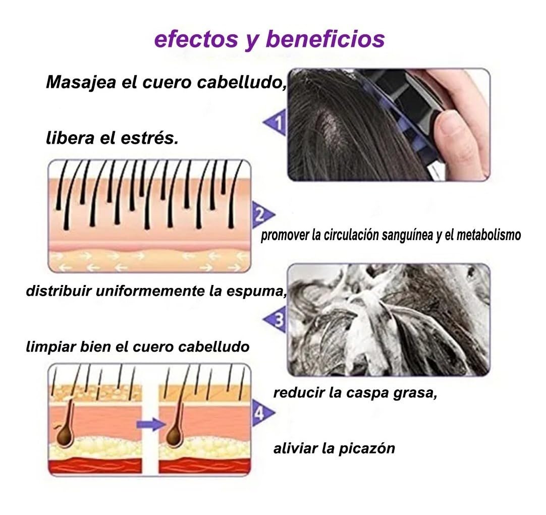 Masajeador de Cuero Cabelludo, 2 Peines de Masaje de Silicona Suave, Uso en Seco y Húmedo, Adecuado para Anticaspa, Crecimiento del Cabello y Masaje del Cuero Cabelludo (Rosa)