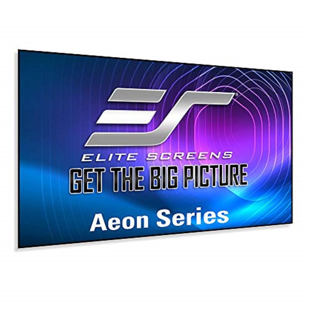 Elite Screens AR100WH2 Serie Aeon, 100 Pulgadas Diagonal, relación de aspecto 16:9, Pantalla de proyección 4K de marco fijo sin bordes para cine en casa