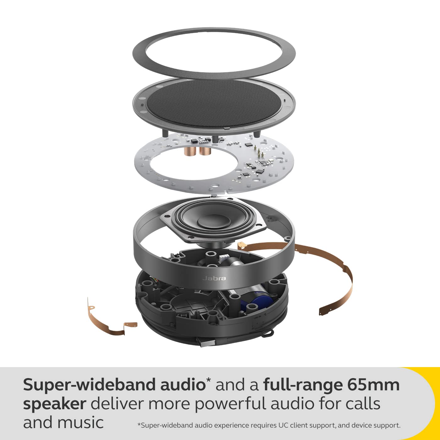 Jabra Speak2 75 - Altavoz inalámbrico Bluetooth - 4 micrófonos con cancelación de ruido, altavoz portátil de rango completo de 65 mm y audio de banda ancha super- Certificado para Zoom y Google Meet -