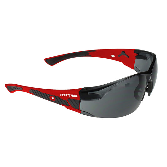 Craftsman 200, vidrio de seguridad, ajuste cómodo, ahumado, marco rojo