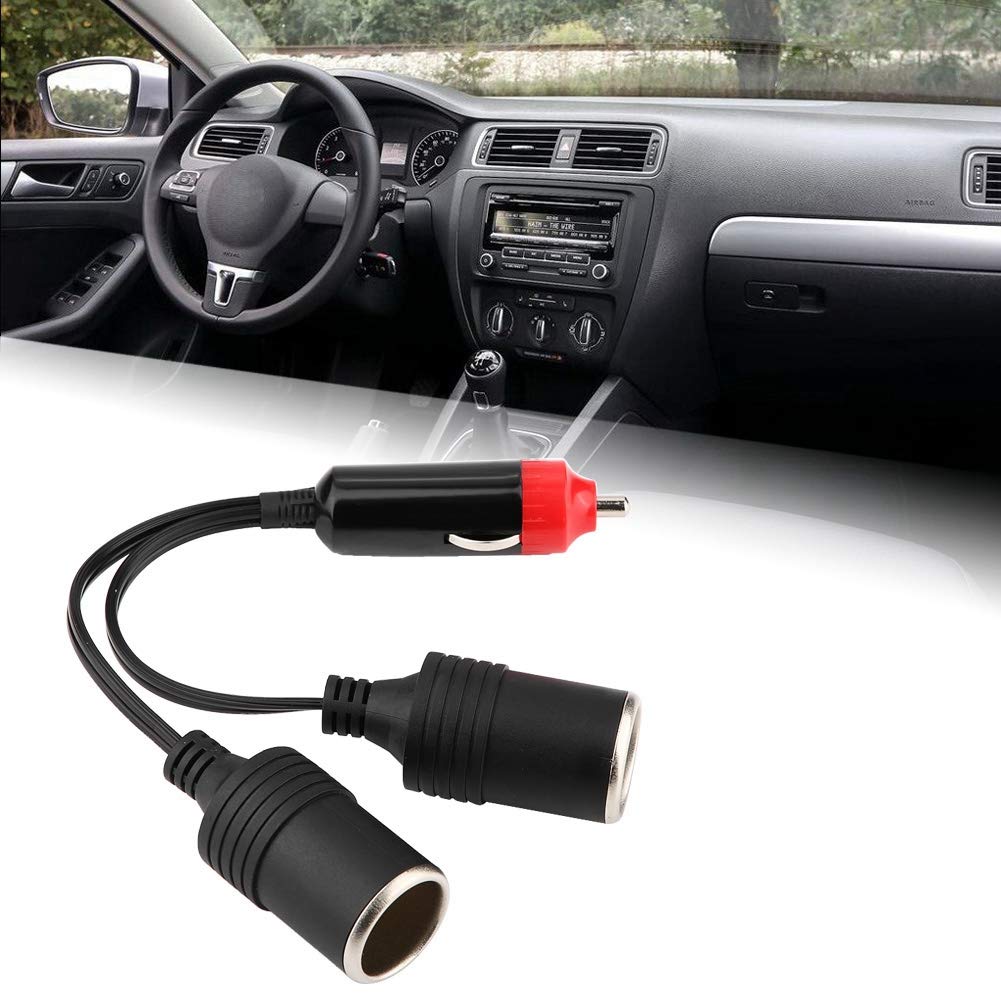 Adaptador de cargador de coche, divisor de encendedor de cigarrillos de coche 7.5A DC 12-24V para SUV para RV para camión para coche