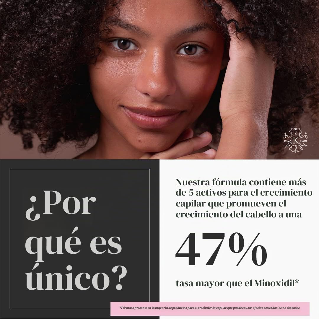 Suero Crecimiento Cabello Kerotin Ricino Bloqueador DHT para Mujer