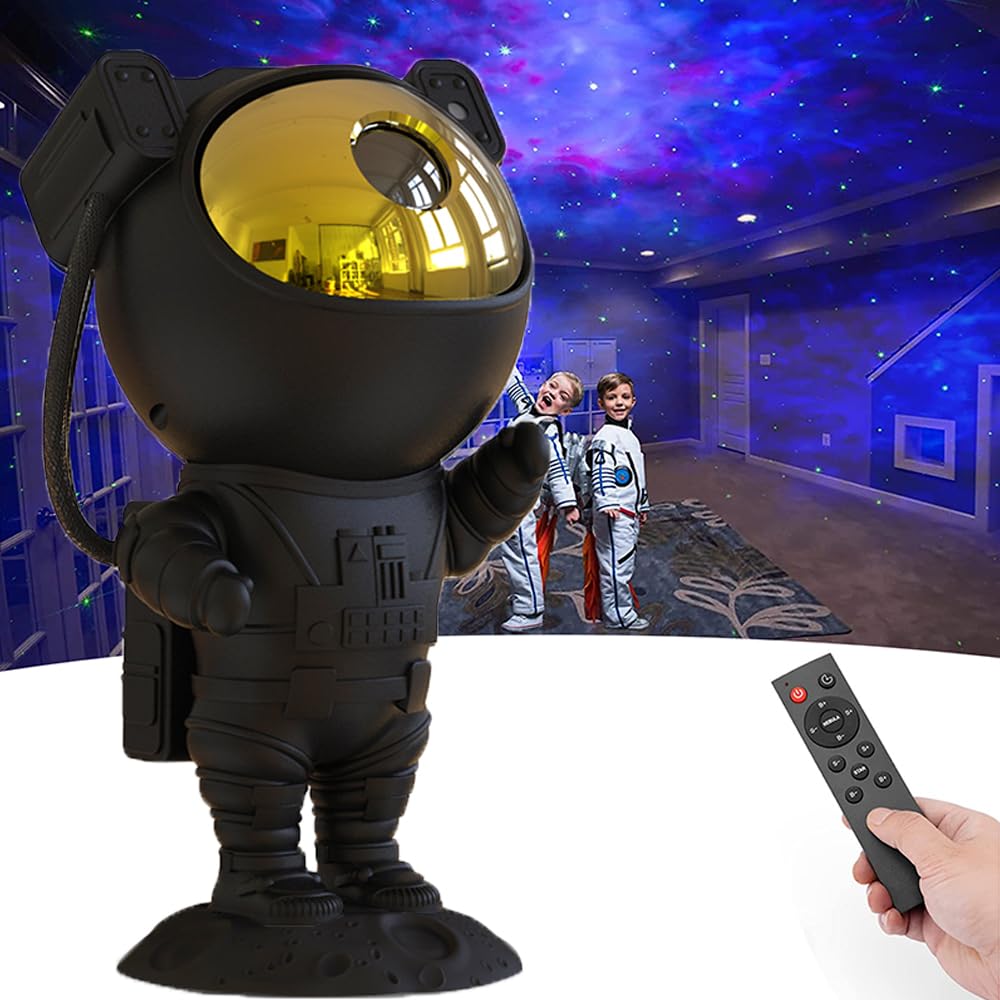 Proyector de Luz Nocturna SFOUR Astronauta Galaxy Blanco con Cabeza Ajustable para Niños y Adultos