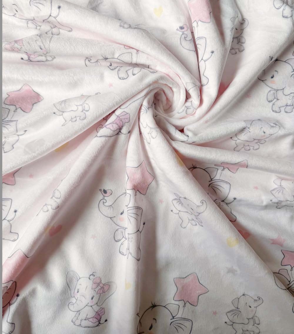 BUTTZO - Manta para bebé para niños y niñas, de doble capa suave de felpa con respaldo punteado, manta de bebé recién nacido, regalos de ducha (elefante, 30 x 40 pulgadas)