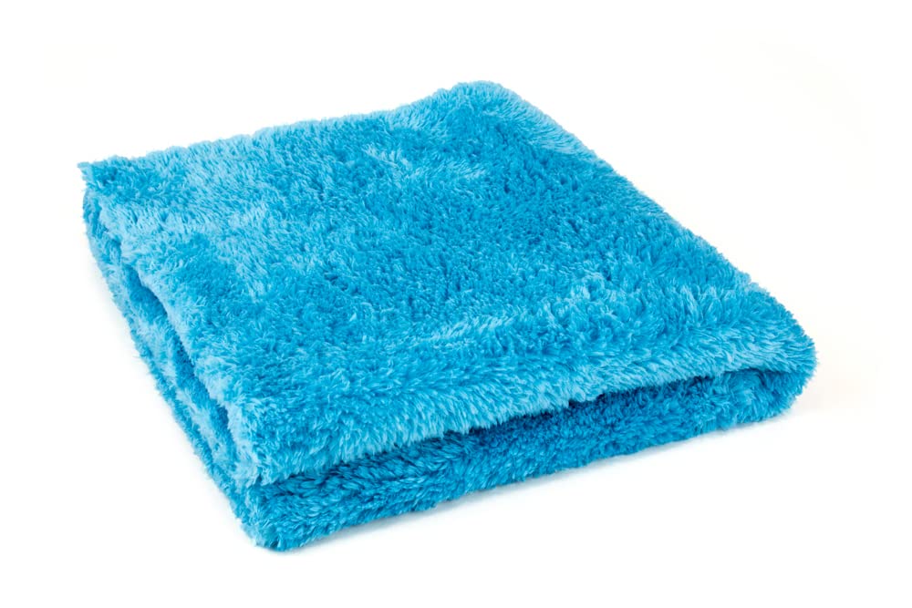 Autofiber [Korean Plush 550] Toallas de alta calidad sin bordes de 550 g/m² (16 x 16 pulgadas), color azul aguamarina, paquete de 3