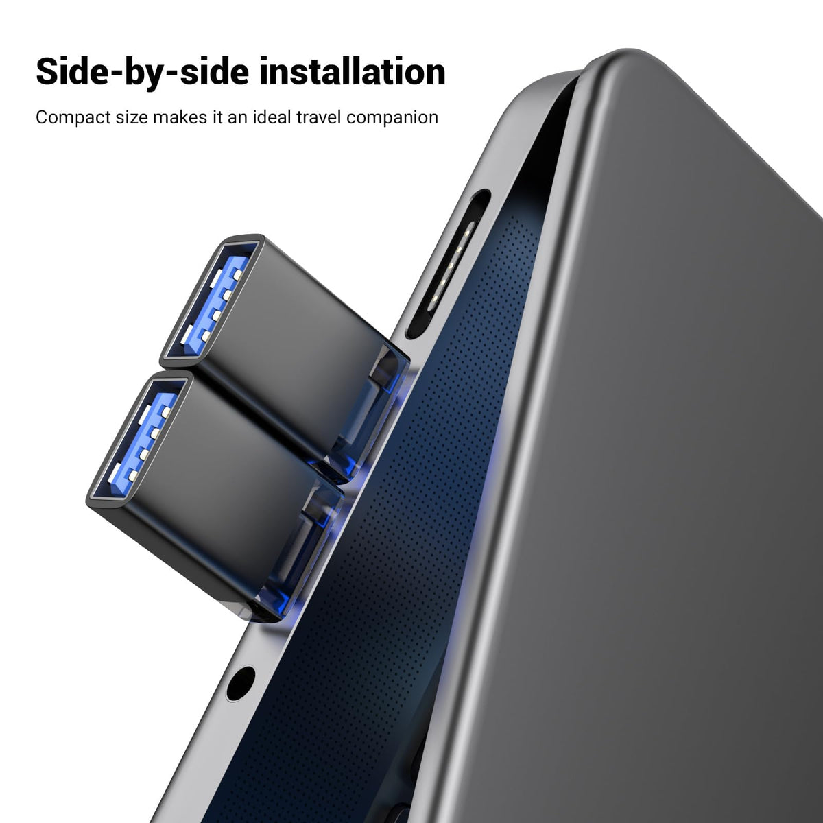 Adaptador USB a USB-C Fidioto Negro con Luz para Diversos Dispositivos Tipo C