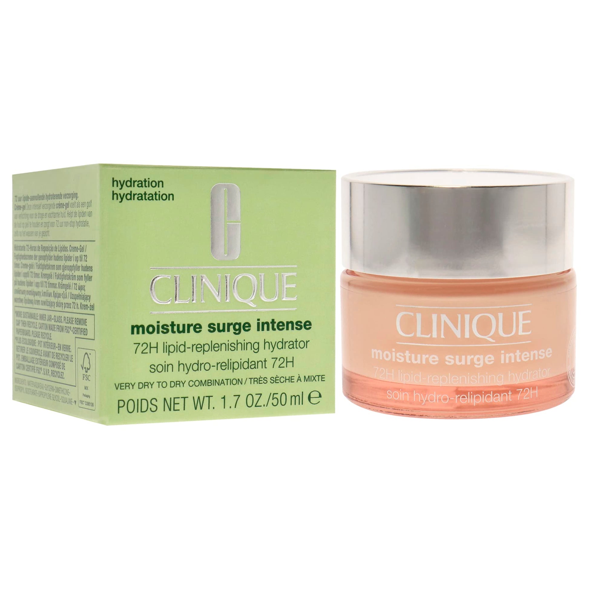 Clinique Moisturisers Moisture Surge Intense Hidratante Relipidizante de 72 Horas para Pieles Mixtas/Muy Secas, 50 ml