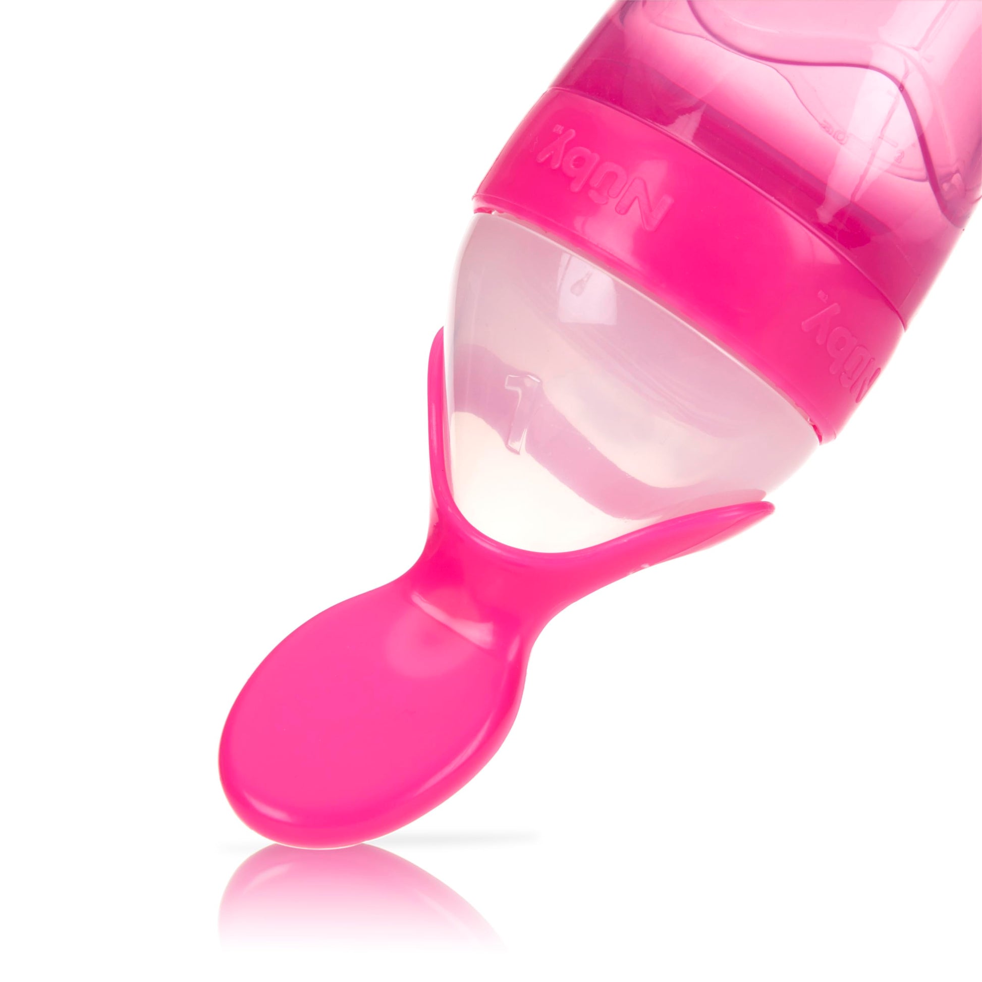 Comedero de Silicona Nuby Rojo con Cuchara y Cubierta Higiénica