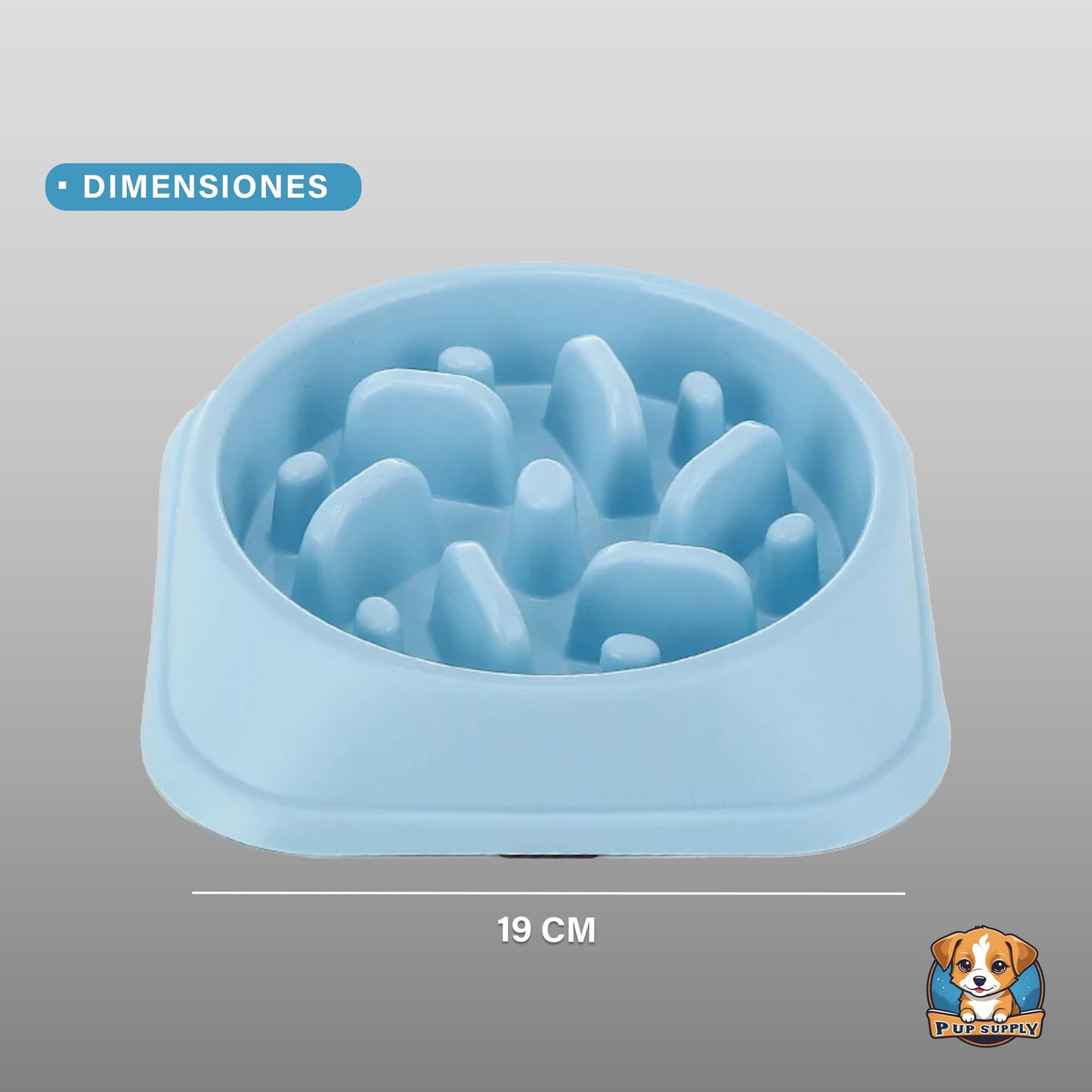 Plato para Alimentación Lenta P.U.P. SUPPLY Azul Claro para Perro y Mascotas