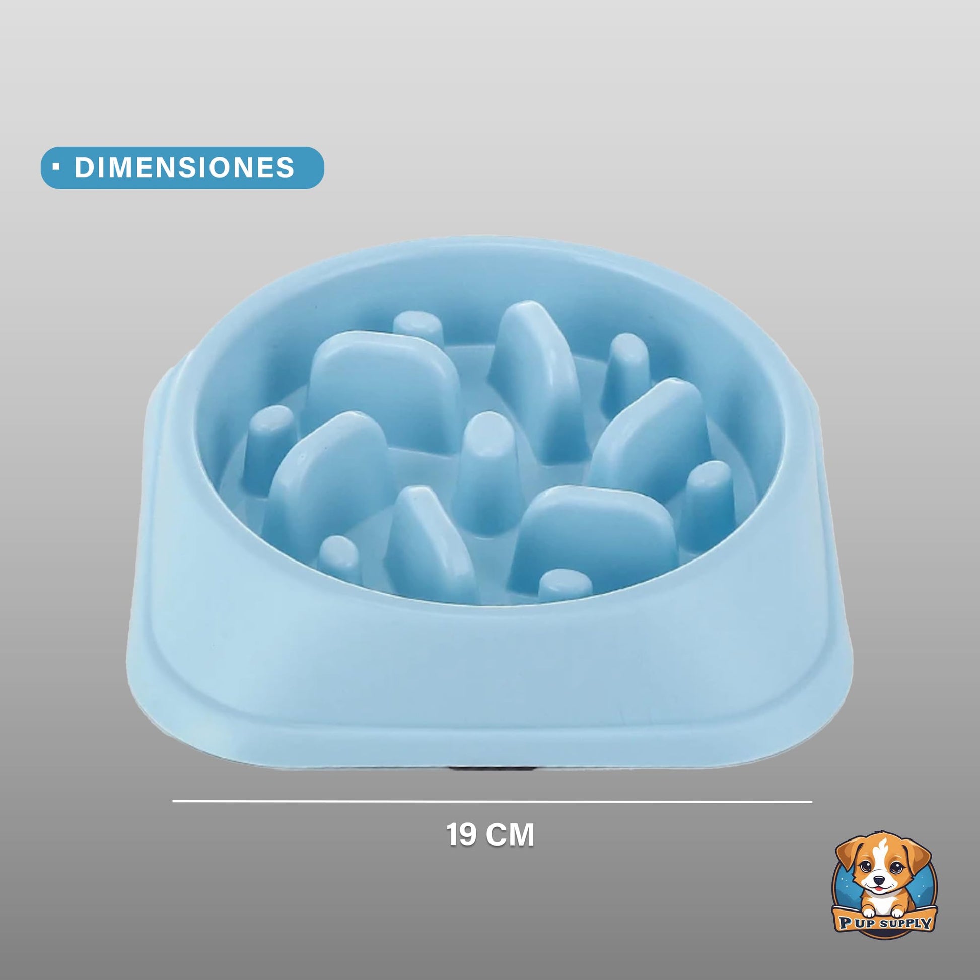 Plato para Alimentación Lenta P.U.P. SUPPLY Azul Claro para Perro y Mascotas